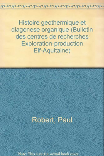Histoire géothermique et diagenèse organique