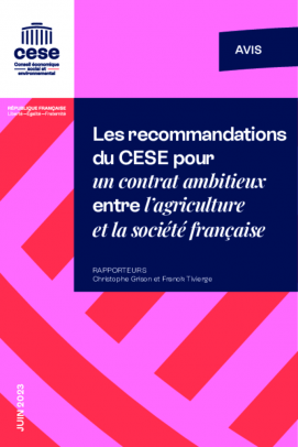 Les recommandations du CESE pour un Contrat ambitieux entre l’agriculture et la société française