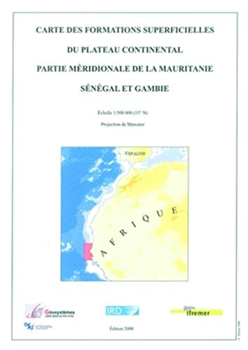 Carte des formations superficielles du plateau continental partie méridionale de la Mauritanie Sénégal et Gambie